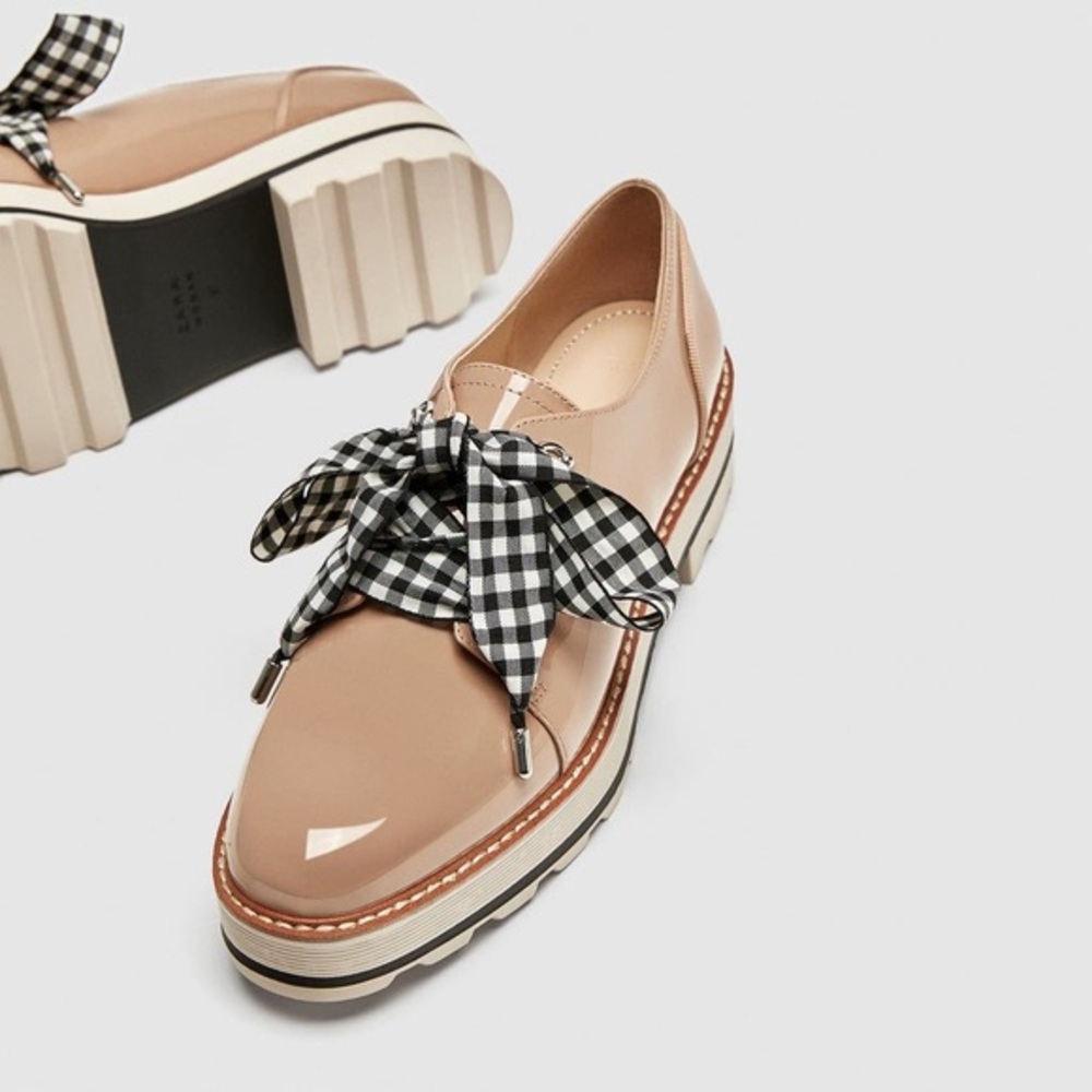 Zara derby faux Patent Leather  shoe